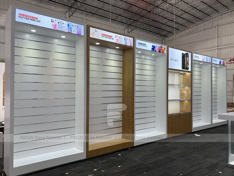 Beige White Mobile Phone Store Interior Fixture