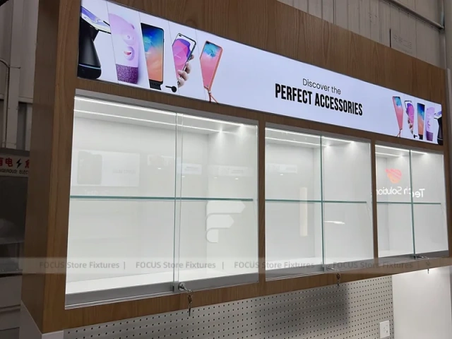 Beige White Mobile Phone Store Interior Fixture