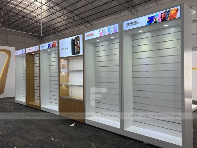 Beige White Mobile Phone Store Interior Fixture