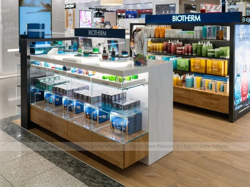 Biotherm Blue Skincare Counter and Wall Display