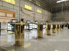 Black Beauty Kiosk Counter with Lightbox Panels