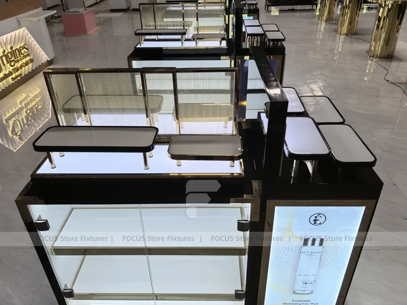 Black Beauty Kiosk Counter with Lightbox Panels