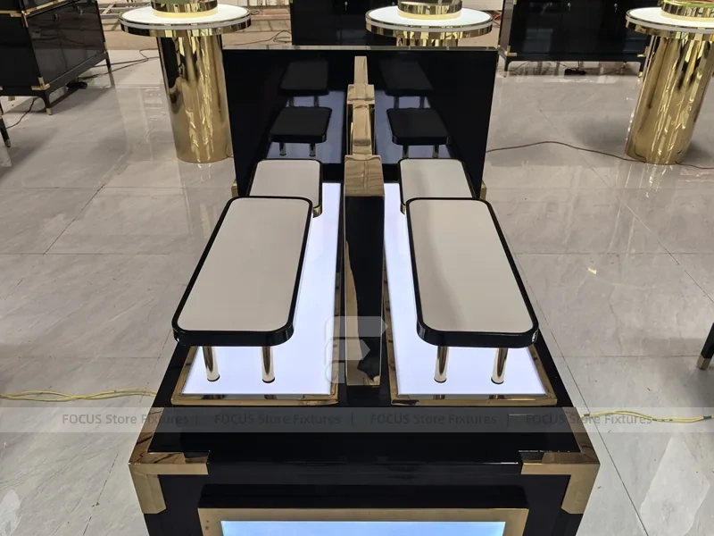 Black Beauty Kiosk Counter with Lightbox Panels