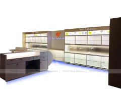 Black Beige Mobile Phone Store Display Wall