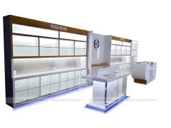 Black Beige Mobile Phone Store Display Wall