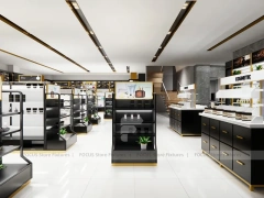 Black Cosmetics Display Store with Island Counters