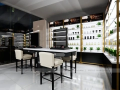 Black Cosmetics Display Store with Island Counters