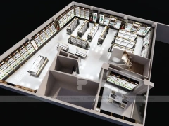 Black Cosmetics Display Store with Island Counters