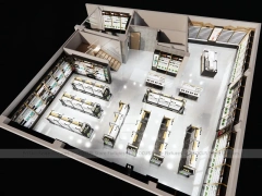 Black Cosmetics Display Store with Island Counters