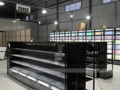 Black Cosmetics Gondola Shelf with Lightbox Wall