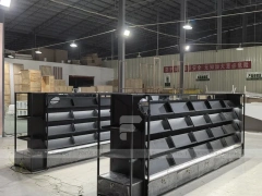 Black Cosmetics Gondola Shelf with Lightbox Wall