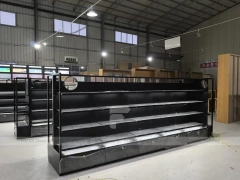 Black Cosmetics Gondola Shelf with Lightbox Wall