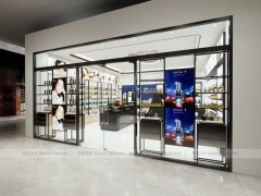 Black Cosmetics Store with Angled Makeup Gondola