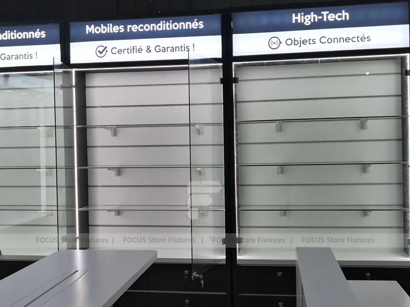Black Drawer Phone Service Counter Cabinet