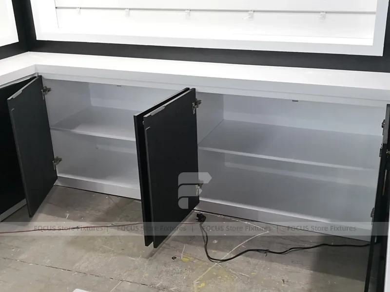 Black Drawer Phone Service Counter Cabinet
