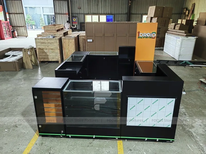 Black Drop Mobile Phone Kiosk With Green LED