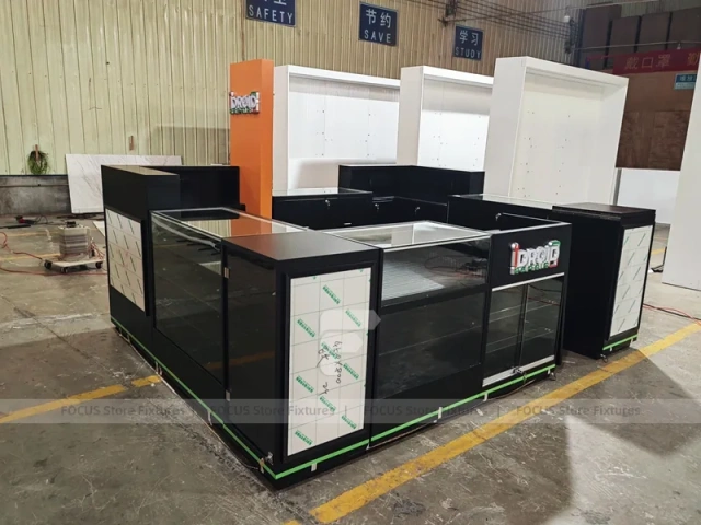 Black Drop Mobile Phone Kiosk With Green LED
