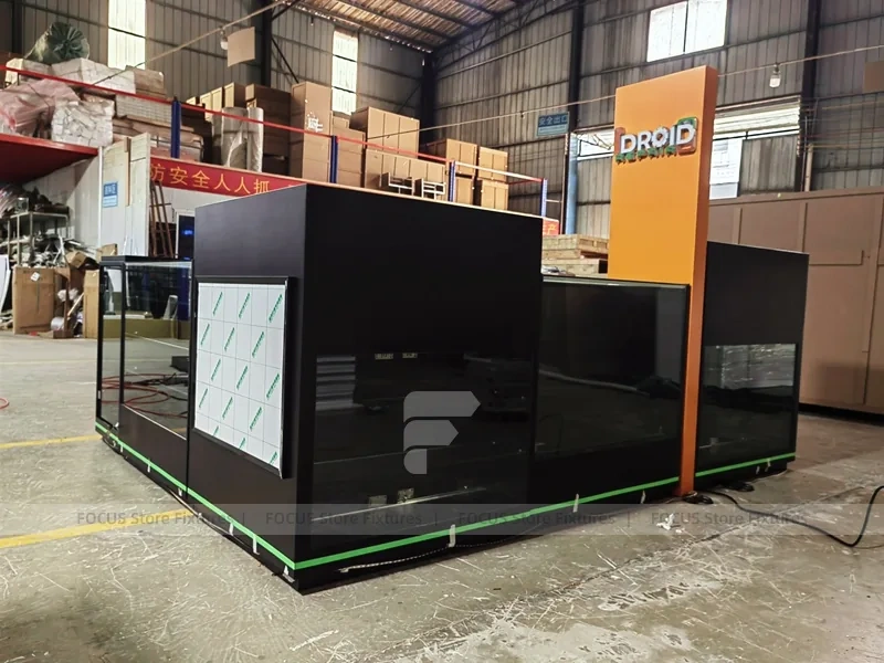 Black Drop Mobile Phone Kiosk With Green LED