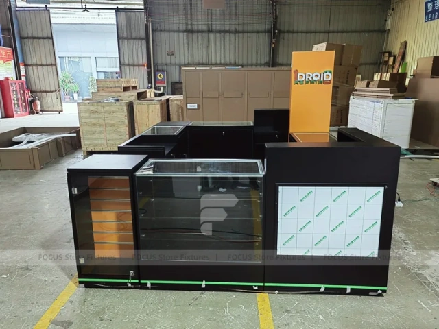 Black Drop Mobile Phone Kiosk With Green LED