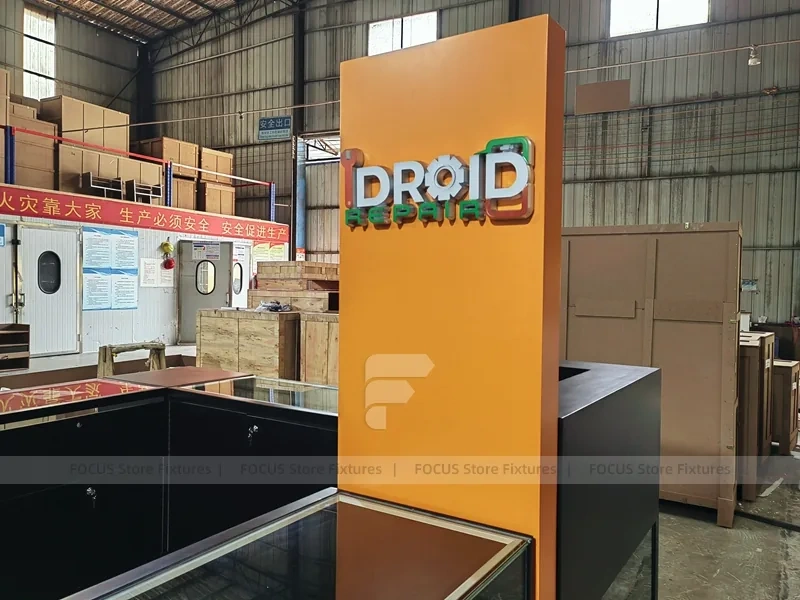 Black Drop Mobile Phone Kiosk With Green LED
