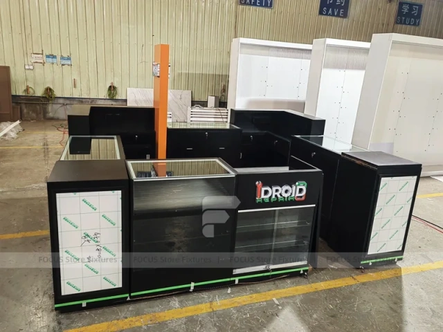 Black Drop Mobile Phone Kiosk With Green LED