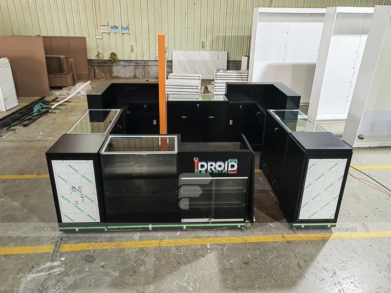 Black Drop Mobile Phone Kiosk With Green LED