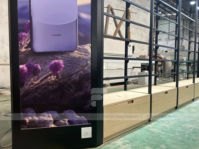 Black Glass Mobile Accessories Wall System