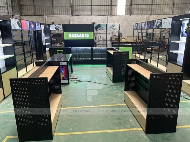 Black Glass Mobile Accessories Wall System