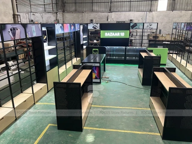 Black Glass Mobile Accessories Wall System