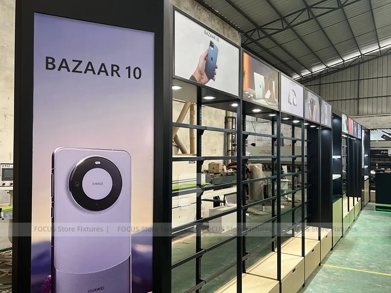 Black Glass Mobile Accessories Wall System