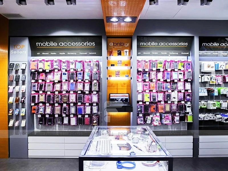 Black Gray Mobile Accessories Wall Display