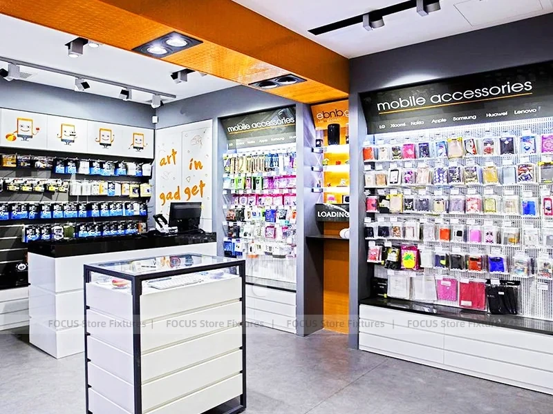 Black Gray Mobile Accessories Wall Display