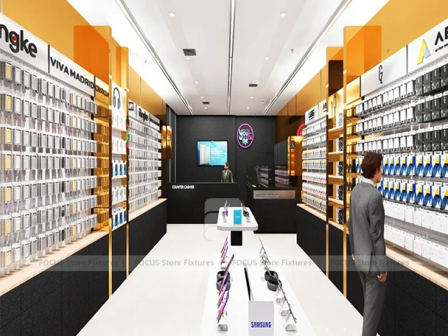 Black Gray Mobile Accessories Wall Display