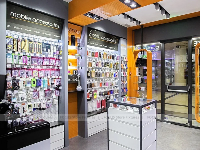 Black Gray Mobile Accessories Wall Display