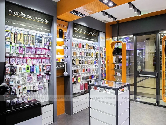 Black Gray Mobile Accessories Wall Display