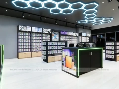 Black Green Mobile Accessories Store Interior