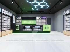 Black Green Mobile Accessories Store Interior