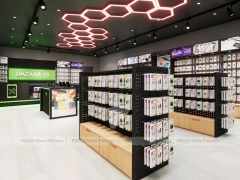 Black Green Mobile Accessories Store Interior