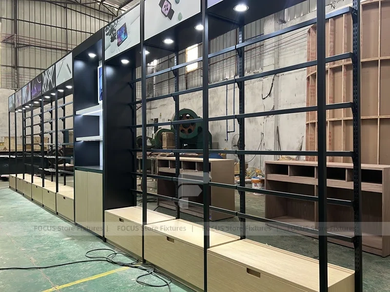 Black Green Phone Repair Kiosk Counter Set
