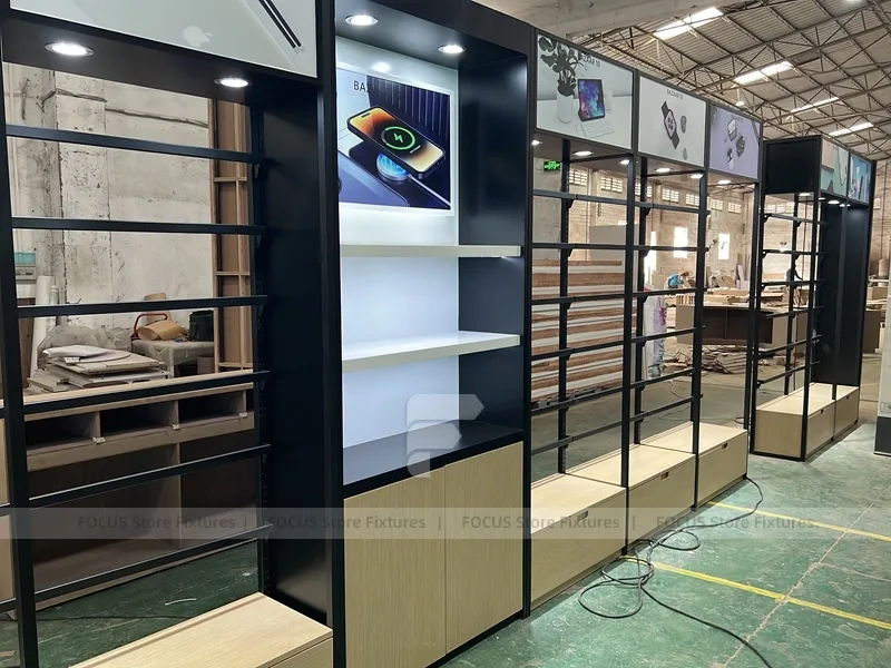 Black Green Phone Repair Kiosk Counter Set