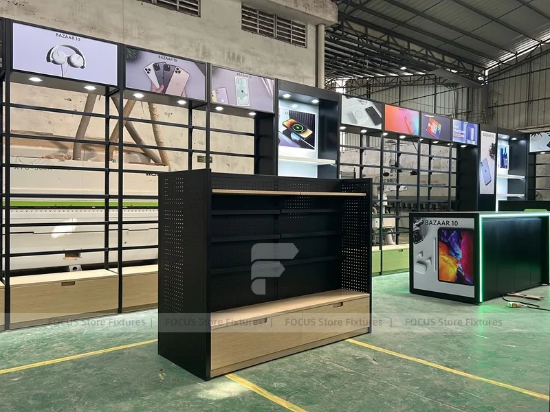 Black Green Phone Repair Kiosk Counter Set