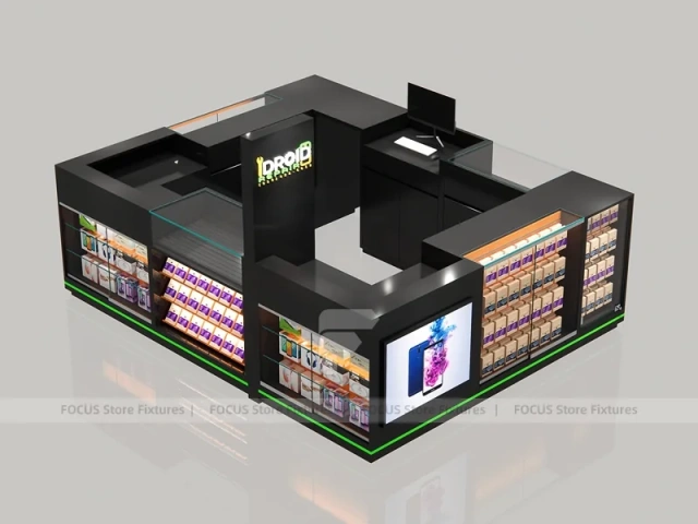 Black Mobile Phone Mall Kiosk Display