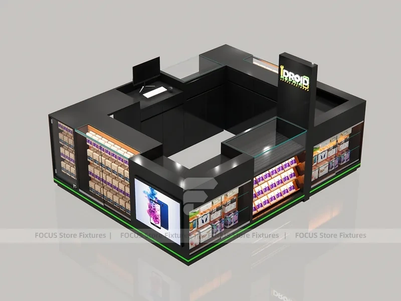 Black Mobile Phone Mall Kiosk Display