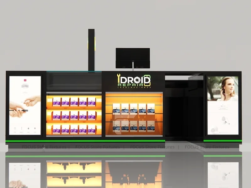 Black Mobile Phone Mall Kiosk Display