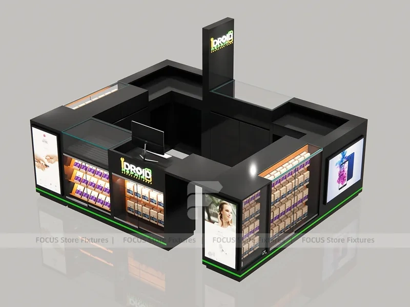 Black Mobile Phone Mall Kiosk Display