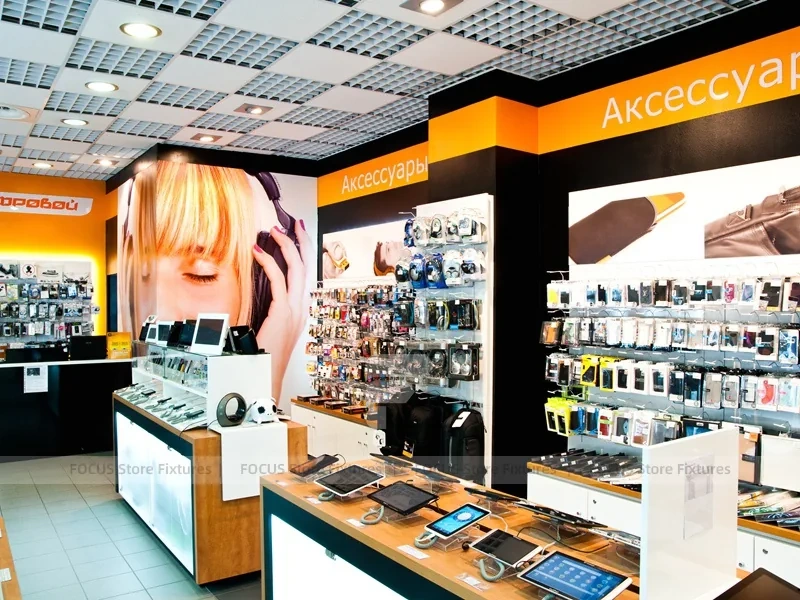 Black Orange Phone Accessories Wall Display