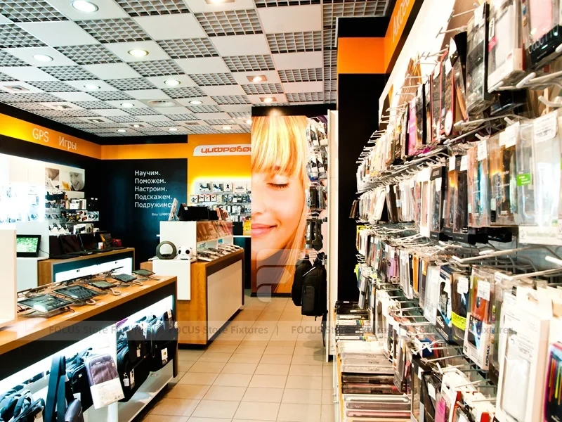 Black Orange Phone Accessories Wall Display
