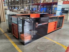Black Orange Phone Repair Service Kiosk