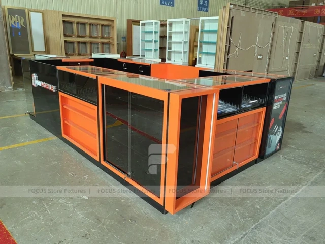 Black Orange Phone Repair Service Kiosk