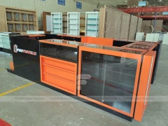 Black Orange Phone Repair Service Kiosk